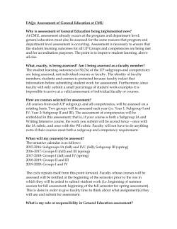 FAQs: Assessment of General Education at CMU Why is assessment