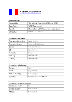 Brunswick Euro Challenge Approved by The national federation