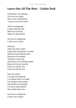 Leave Out All The Rest - Linkin Park - tekst