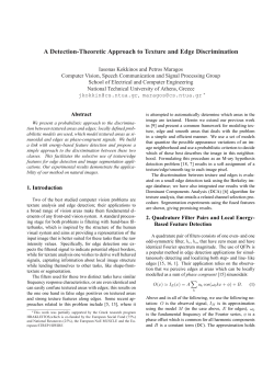 A Detection-Theoretic Approach to Texture and - CVSP