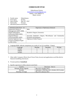 curriculum vitae - Making Microfinance Work!