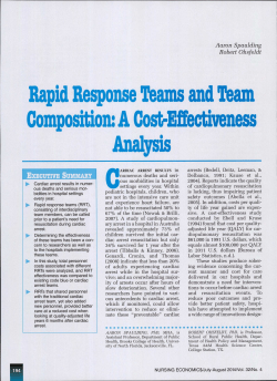 Rapid Response Teams and Team Composition