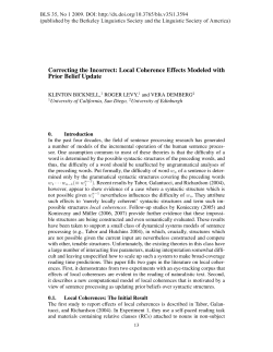 Local Coherence Effects Modeled with Prior Belief Update
