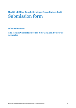 Health of Older People Strategy: Consultation draft &ndash; Submission form