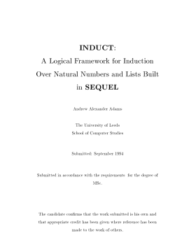 INDUCT: &uml; Logical Framework for Induction Over Natural Numbers