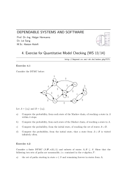 DEPENDABLE SYSTEMS AND SOFTWARE 4. Exercise for