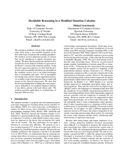 Decidable Reasoning in a Modified Situation Calculus