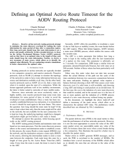 Defining an Optimal Active Route Timeout for the