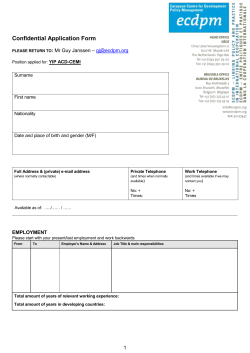 Confidential Application Form