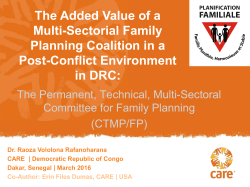 The Added Value of a Multi-Sectorial Family Planning Coalition in a
