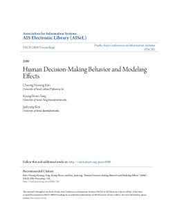 Human Decision-Making Behavior and Modeling Effects
