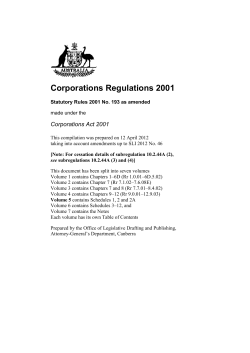 Corporations Regulations 2001 Statutory Rules 2001 No. 193 as
