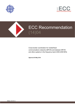 ECC recommendation (14)04 of 30 May 2014 on Cross