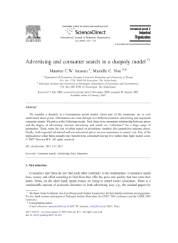 Advertising and consumer search in a duopoly model
