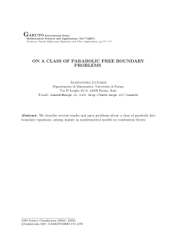 on a class of parabolic free boundary problems