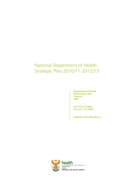 National Department of Health Strategic Plan 2010/11