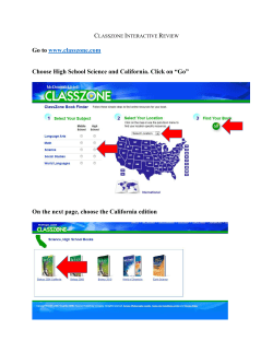 Go to www.classzone.com Choose High School Science and