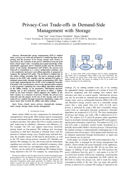 Privacy-Cost Trade-offs in Demand