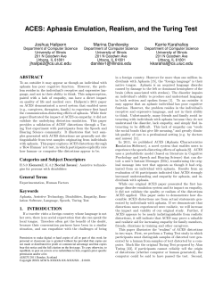 ACES: Aphasia Emulation, Realism, and the Turing Test