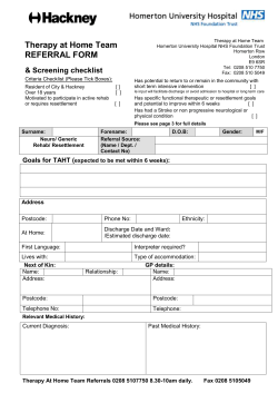 Therapy at Home Screening Checklist