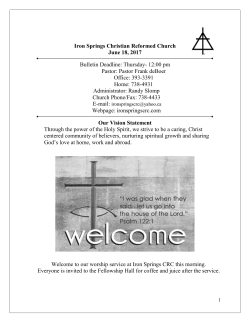 June 18, 2017 Bulletinee - Iron Springs Christian Reformed