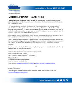 MINTO CUP FINALS &ndash; GAME THREE