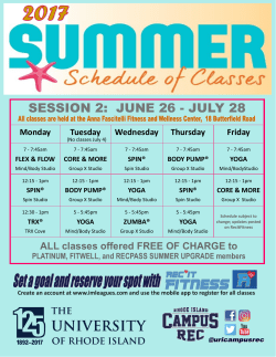 Group Exercise Schedule