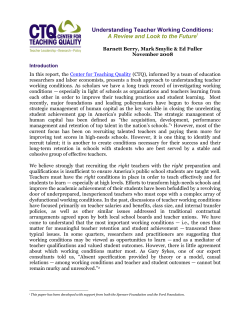 Understanding Teacher Working Conditions