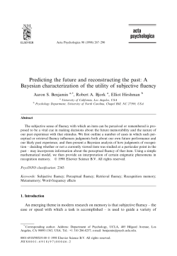 Predicting the future and reconstructing the past: A