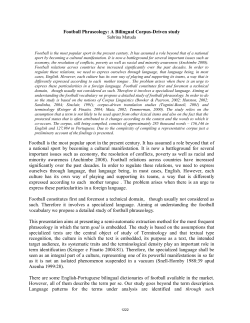 Football Phraseology: A Bilingual Corpus-Driven study