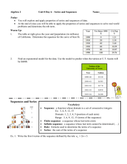8.6 Sequences and Series Notes