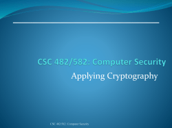 CSC 482/582: Computer Security