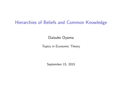 Hierarchies of Beliefs and Common Knowledge