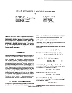 Minmax recurrences in analysis of algorithms
