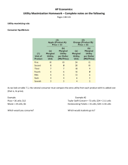 AP Economics: Utility Maximization Homework &ndash; Complete notes on