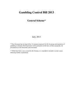 Gambling Control Bill 2013 - The Department of Justice and Equality