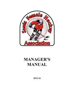 manager`s manual - Sault Female Hockey Association
