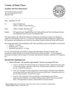Off Agenda Memo regarding Life Expectancy and Life Cycle Costs of