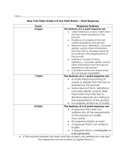 NYS 2 Point Short Response Rubric