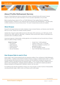 How Scopus Data is used in Pure