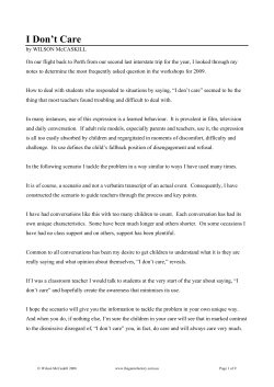 I Don`t Care - Play Is The Way