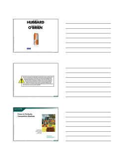 Firms in Perfectly Competitive Markets