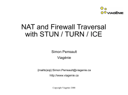 NAT and Firewall Traversal with STUN / TURN / ICE