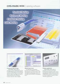 CMS-MARK-WIN 1 Labeling software If r ,.,. .r.
