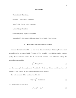 1 Characteristic Functions. Gaussian Central Limit Theorem. L&eacute;vy