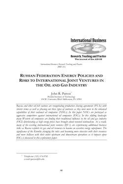 russian federation energy policies and risks to international joint