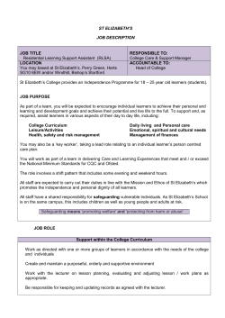 Job Description - St Elizabeth`s Centre