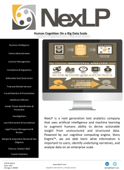 NexLP is a next generation text analytics company that uses artificial