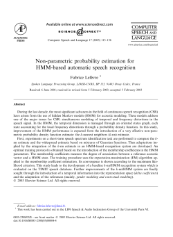 Non-parametric probability estimation for HMM