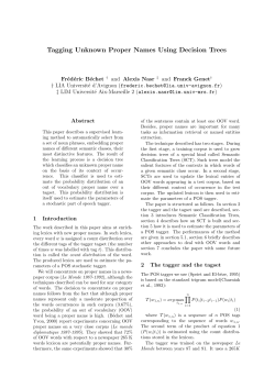 Tagging Unknown Proper Names Using Decision Trees